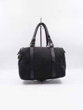 CM37 💗 Fendi Zucchino Spalmati Vitello Small Boston Bag
